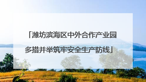 潍坊滨海区中外合作产业园多措并举筑牢安全生产防线