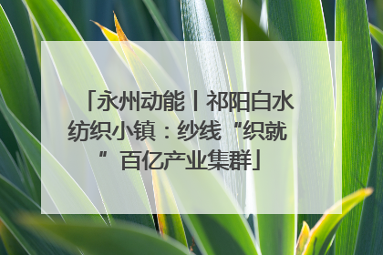 永州动能丨祁阳白水纺织小镇：纱线“织就”百亿产业集群
