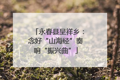 永春县呈祥乡：念好“山海经”奏响“振兴曲”