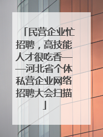民营企业忙招聘，高技能人才很吃香——河北省个体私营企业网络招聘大会扫描