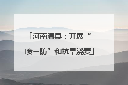 河南温县：开展“一喷三防”和抗旱浇麦