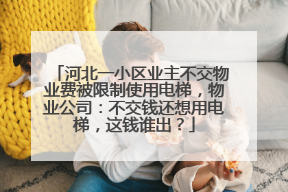 河北一小区业主不交物业费被限制使用电梯，物业公司：不交钱还想用电梯，这钱谁出？