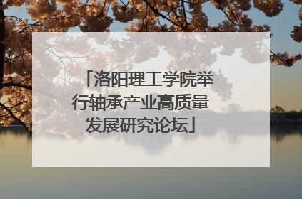 洛阳理工学院举行轴承产业高质量发展研究论坛