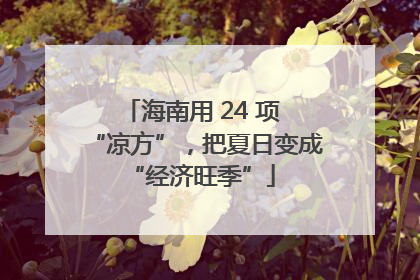 海南用 24 项 “凉方”，把夏日变成 “经济旺季”
