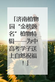 济南植物园“金榜题名”植物特辑——为中高考学子送上自然祝福！