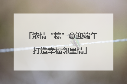 浓情“粽”意迎端午 打造幸福邻里情