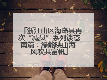 浙江山区海岛县再次“减员”系列谈苍南篇：绿能映山海 风吹共富帆