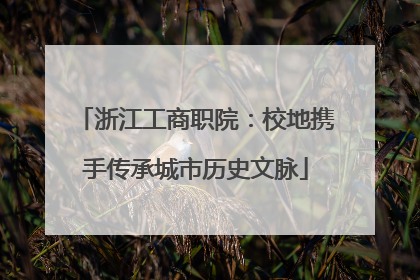 浙江工商职院：校地携手传承城市历史文脉