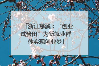 浙江慈溪：“创业试验田”为新就业群体实现创业梦