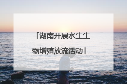 湖南开展水生生物增殖放流活动