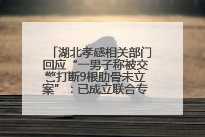 湖北孝感相关部门回应“一男子称被交警打断9根肋骨未立案”：已成立联合专班开展工作
