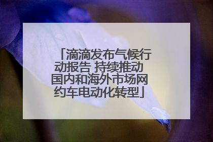 滴滴发布气候行动报告 持续推动国内和海外市场网约车电动化转型