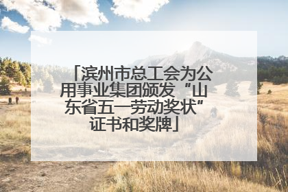 滨州市总工会为公用事业集团颁发“山东省五一劳动奖状”证书和奖牌