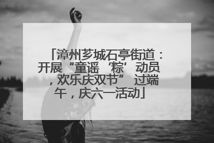 漳州芗城石亭街道：开展“童谣‘粽’动员，欢乐庆双节” 过端午，庆六一活动