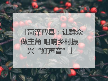 菏泽曹县：让群众做主角 唱响乡村振兴“好声音”
