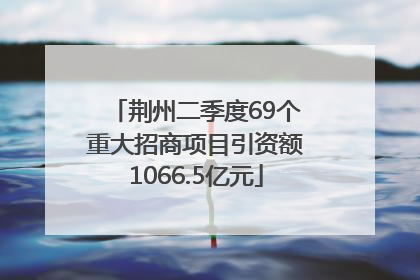 荆州二季度69个重大招商项目引资额1066.5亿元