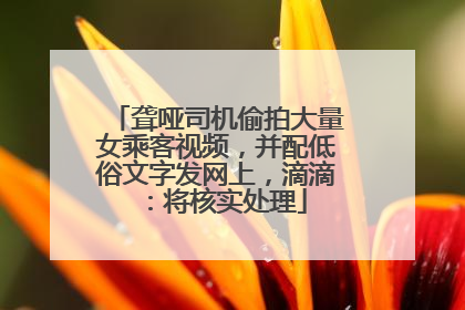 聋哑司机偷拍大量女乘客视频，并配低俗文字发网上，滴滴：将核实处理