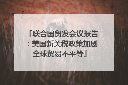 联合国贸发会议报告：美国新关税政策加剧全球贸易不平等