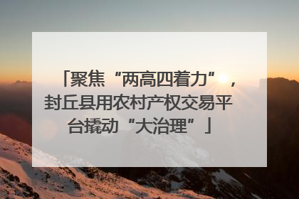聚焦“两高四着力”，封丘县用农村产权交易平台撬动“大治理”