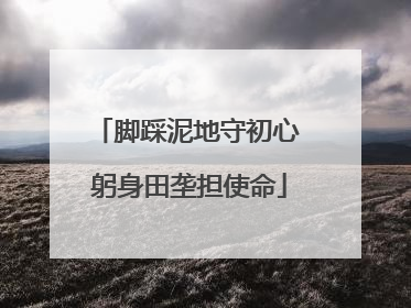 脚踩泥地守初心 躬身田垄担使命