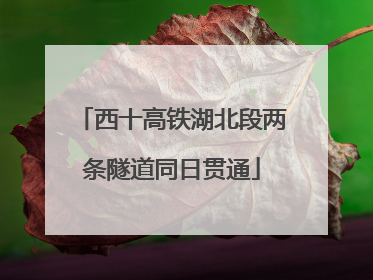 西十高铁湖北段两条隧道同日贯通
