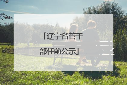 辽宁省管干部任前公示