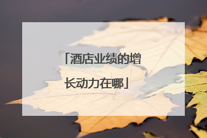 酒店业绩的增长动力在哪