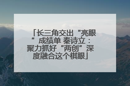 长三角交出“亮眼”成绩单 秦诗立：聚力抓好“两创”深度融合这个棋眼