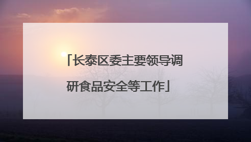长泰区委主要领导调研食品安全等工作