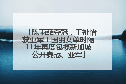 陈雨菲夺冠，王祉怡获亚军！国羽女单时隔11年再度包揽新加坡公开赛冠、亚军