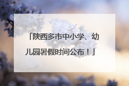 陕西多市中小学、幼儿园暑假时间公布！