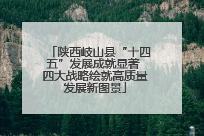 陕西岐山县“十四五”发展成就显著 四大战略绘就高质量发展新图景
