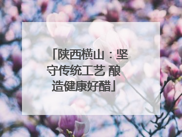 陕西横山：坚守传统工艺 酿造健康好醋