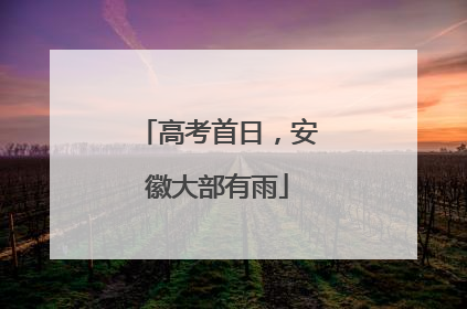 高考首日，安徽大部有雨