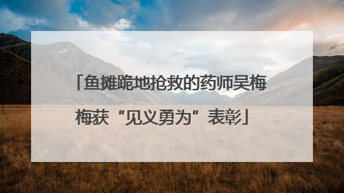 鱼摊跪地抢救的药师吴梅梅获“见义勇为”表彰