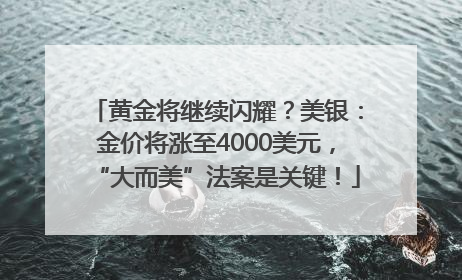 黄金将继续闪耀？美银：金价将涨至4000美元，“大而美”法案是关键！