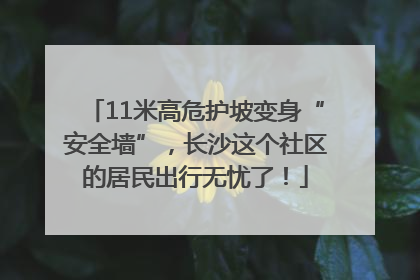 11米高危护坡变身“安全墙”，长沙这个社区的居民出行无忧了！