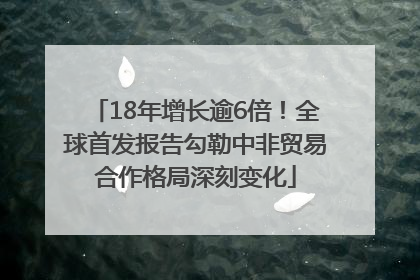 18年增长逾6倍！全球首发报告勾勒中非贸易合作格局深刻变化