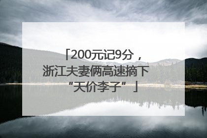 200元记9分，浙江夫妻俩高速摘下“天价李子”