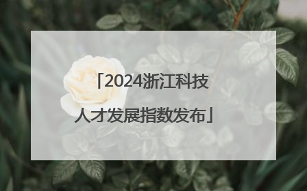 2024浙江科技人才发展指数发布