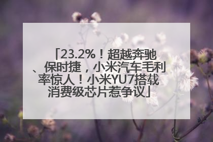 23.2%！超越奔驰、保时捷，小米汽车毛利率惊人！小米YU7搭载消费级芯片惹争议