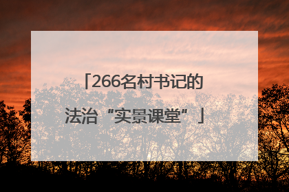266名村书记的法治“实景课堂”