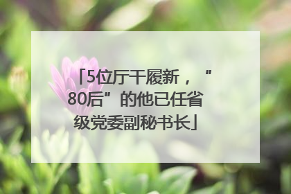 5位厅干履新，“80后”的他已任省级党委副秘书长