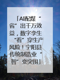 AI配煤“省”出千万效益，数字孪生“看”穿生产风险！宁阳县传统制造业“智”变突围